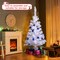 2 Pieces Christmas White Tree with Stand Weather Resistant PVC Artificial Christmas Tree Easy Assemble Fake Xmas Tree